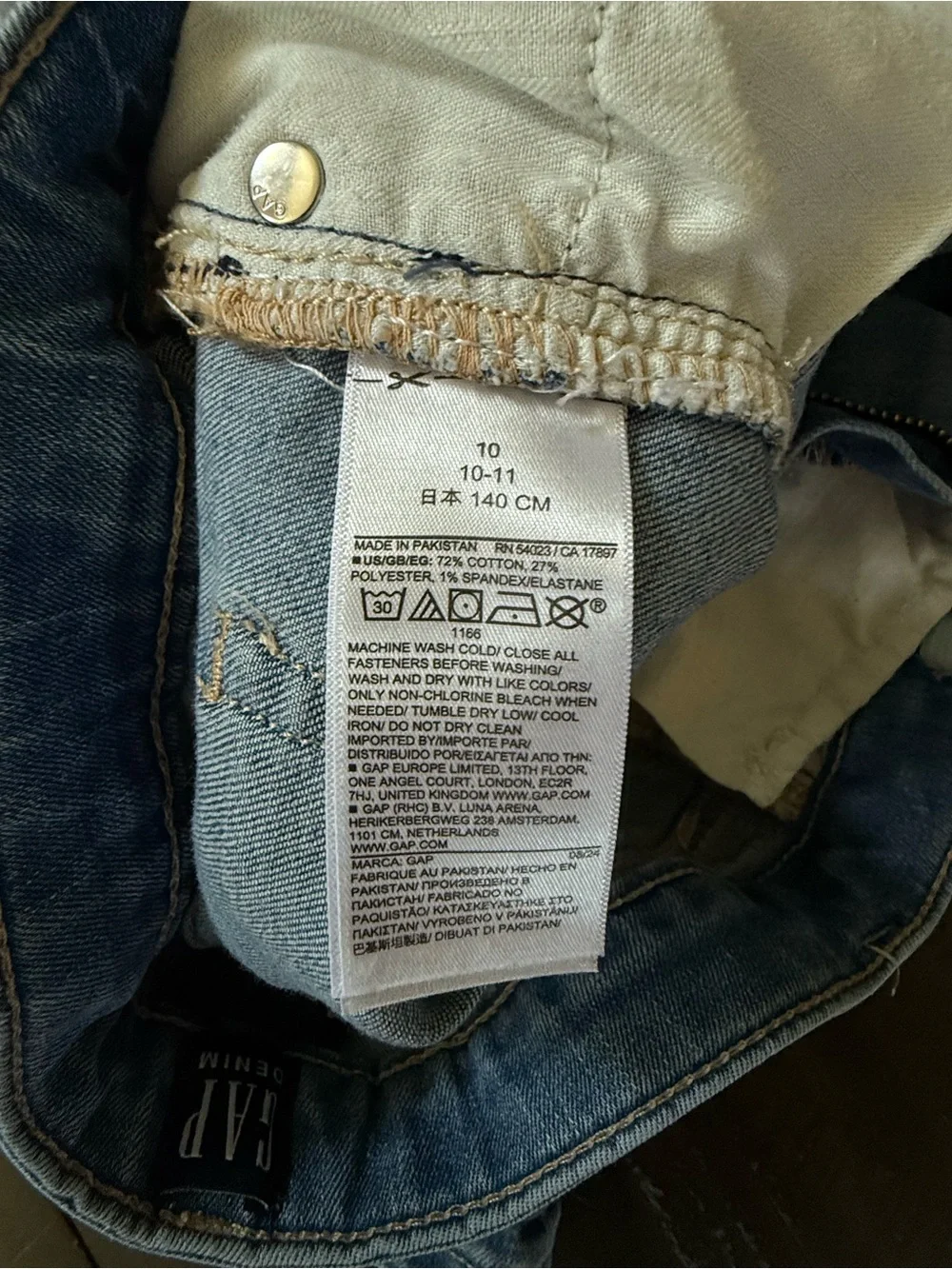 Gap Denim Kids High Rise '70s Flare Girls Blue Jeans Size 10 Adjustable Waist